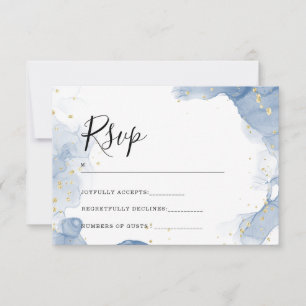 Eleganter Einladungs-Blauer und Gold-Minimal für H