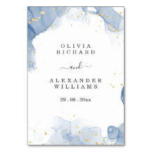 Eleganter Einladungs-Blauer und Gold-Minimal für H