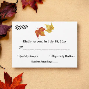 Eleganter Einmaliger Fall in der Liebe Rustikale H RSVP Karte