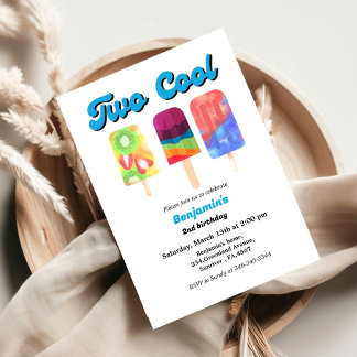 Eleganter Eis Pop zwei coole Geburtstagsparty Einladung