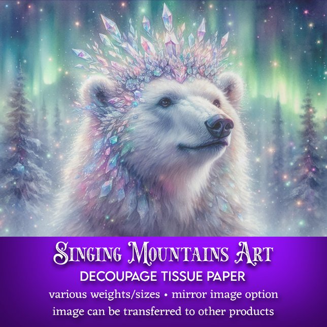 Eleganter Eisbär Eiskronen-Decoupage Seidenpapier (Von Creator hochgeladen)