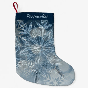 Eleganter Eiskristall-Schneeflocken-Weihnachts-Fei Kleiner Weihnachtsstrumpf