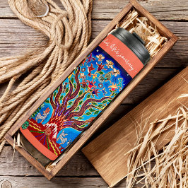 Eleganter eklektischer Boho Tree des Lebens Thermosbecher