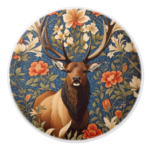 Eleganter Elch William Morris Inspiriert Floral Keramikknauf