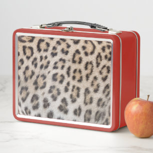 Eleganter, eleganter Leopardengeflecht Metall Brotdose