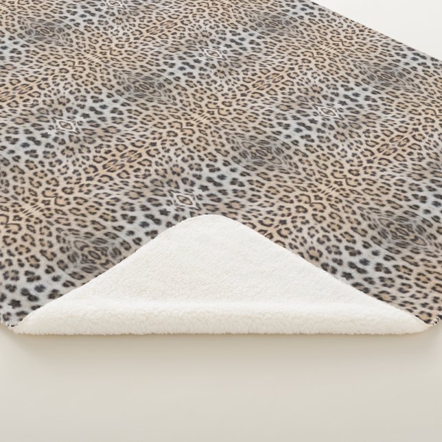 Eleganter, eleganter Leopardengeflecht Sherpadecke (3/4)