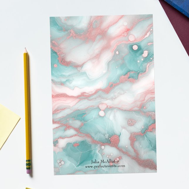 Eleganter eleganter Pastellmarmor mit Rose Gold Ak Briefpapier (Von Creator hochgeladen)