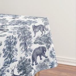 Eleganter, eleganter, rustikaler Blauwaldtiertoil Tischdecke