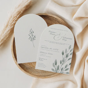 Eleganter Elfenbeinbein & Sage Fall Botanischer Ho Einladung