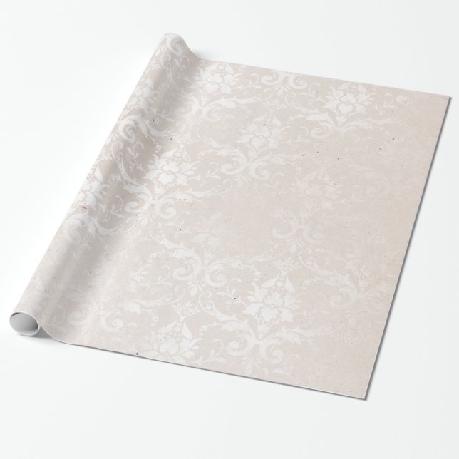 Eleganter Elfenbeindamast für jede Anlässe Geschenkpapier (Ungerollt)