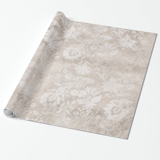 Eleganter Elfenbeindamast für jede Anlässe Geschenkpapier (Ungerollt)