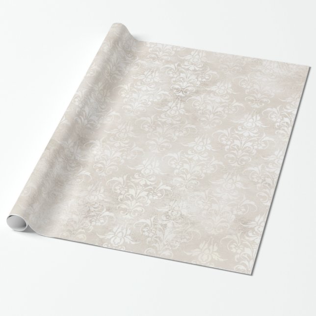 Eleganter Elfenbeindamast für jede Anlässe Geschenkpapier (Ungerollt)