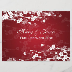 Eleganter Empfang Cherry Blossom Red Einladung