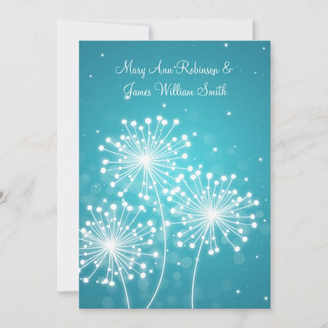 Eleganter Empfang Sommer Sparkle Türkis Einladung (Vorderseite)