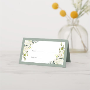 Eleganter Empfang von White Grey Green Platzkarte