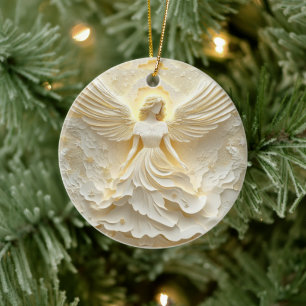 Eleganter Engel des Lichts Keramik Ornament