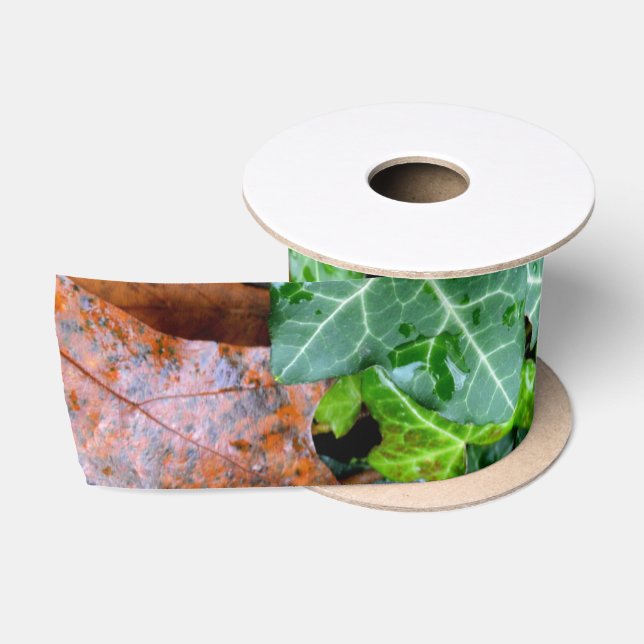 Eleganter englischer Ivy und Felsstein Satinband (Spule)