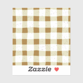 Eleganter Erdton braun und beige karierte Scrapboo Aufkleber