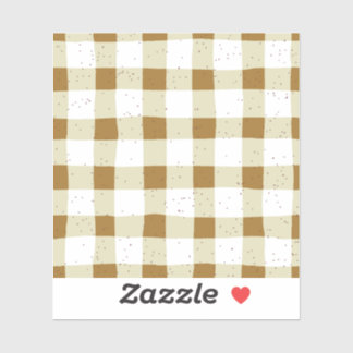 Eleganter Erdton braun und beige karierte Scrapboo Aufkleber