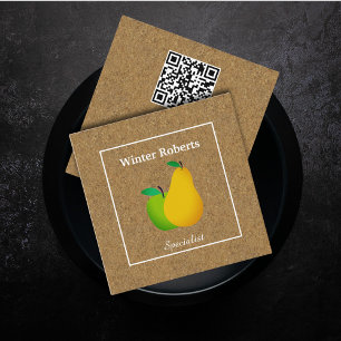 Eleganter Ernährungsberater qr code beruflich Quadratische Visitenkarte