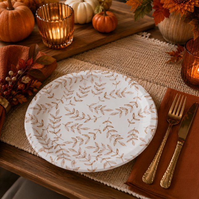 Eleganter Erntedank-Teller Pappteller (Paper Plates)