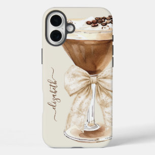 Eleganter Espresso-Martini-Monogramm iPhone 16 Plus Hülle