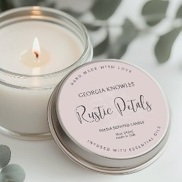 Eleganter Etikettenaufkleber Rosa Runder Aufkleber