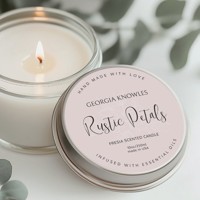 Eleganter Etikettenaufkleber Rosa Runder Aufkleber (Von Creator hochgeladen)