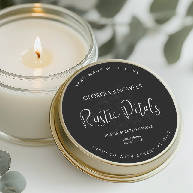 Eleganter Etikettenaufkleber Schwarz-Weiß Runder Aufkleber (Von Creator hochgeladen)