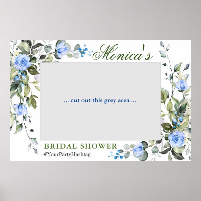 Eleganter Eucalyptus Brautparty Foto Prop Frame Poster (Vorne)