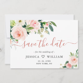 Eleganter Eukalyptus Blush Pink Blume Hochzeit Save The Date