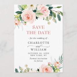 Eleganter Eukalyptus Blush Pink Blume Hochzeit Save The Date
