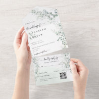 Eleganter Eukalyptus Botanischer Sage QR Code Hoch