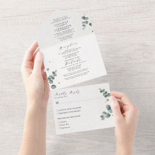 Eleganter Eukalyptus-Hochzeit in einer Einladung