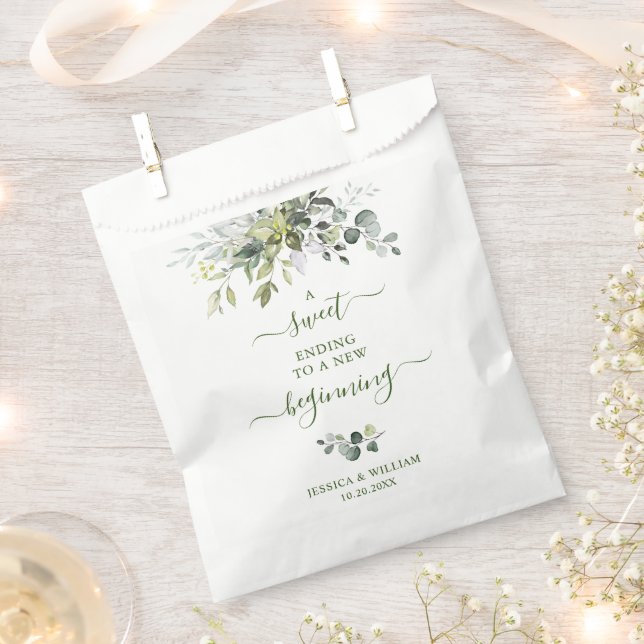 Eleganter Eukalyptus Süß bis zum Neubeginn Geschenktütchen (Ausgeschnitten)