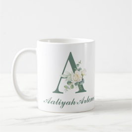Eleganter Eukalyptus und benutzerdefinierte Rose I Kaffeetasse