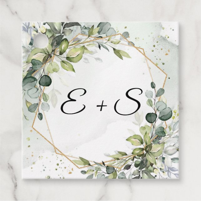 Eleganter Eukalyptusgrün Geschenkanhänger (Vorderseite)