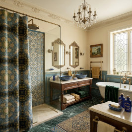 Eleganter europäischer Design-Duschvorhang Duschvorhang