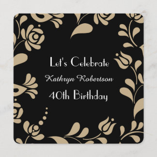 Eleganter Europäischer Volkskunst zum Geburtstag Einladung