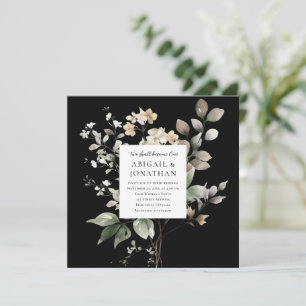 Eleganter Fall Floral bei Christlicher Schwarzer H Einladung