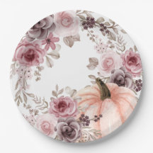 Eleganter Fall Floral Pumpkin Neutrals Wasserfarbe