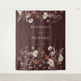 Eleganter Fall Floral Wedding Background Wandteppich