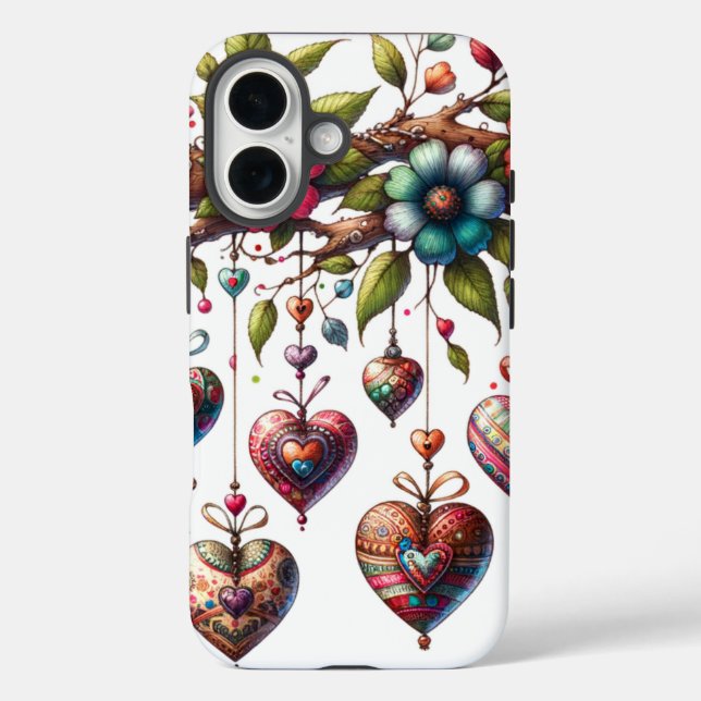 Eleganter Fall für die Blumenzweige iPhone 16 Hülle (Rückseite)