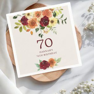 Eleganter Fall   Herbst Floral 70. Geburtstag Serviette