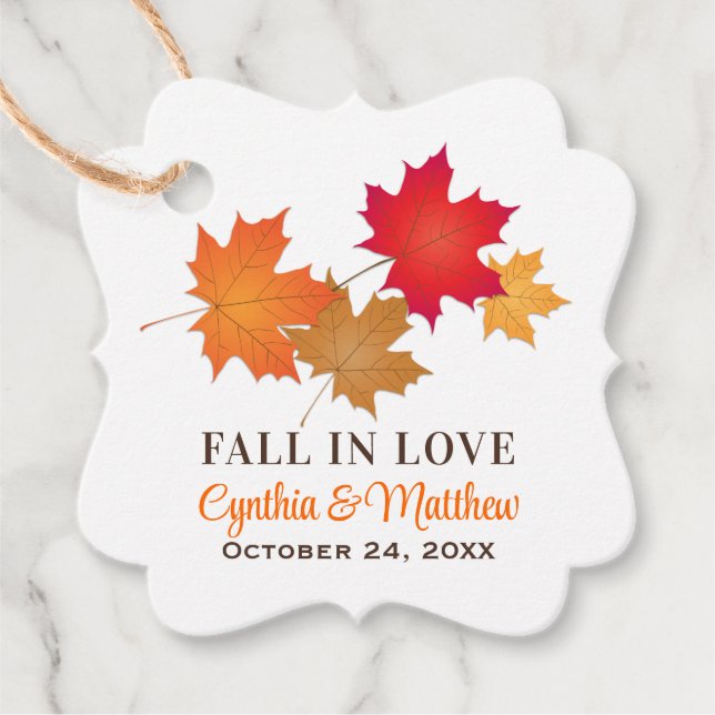 Eleganter Fall in der Liebe Herbstwoche Geschenkanhänger (Vorderseite)