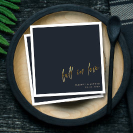 Eleganter Fall in Liebe | Gold Script Wedding Serviette