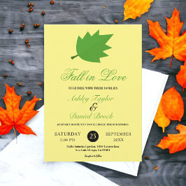 Eleganter Fall in Liebe Rustikale Blätter Hochzeit Einladung