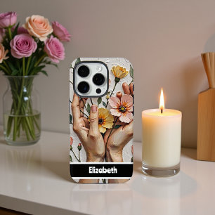 Eleganter Fall mit floralen Händen iPhone 16 Pro Hülle