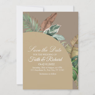 Eleganter Fall Pampas Grass Wedding Save the Date