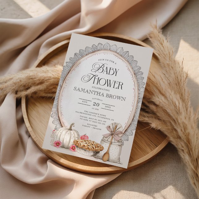 Eleganter Fall Rustic Baby Shower Einladung (Von Creator hochgeladen)